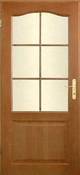 Przejdź do drzwi wewnętrznych klasycznych z naszej oferty - drzwi z płyciną i szprosami malowane na kolor złoty dąb