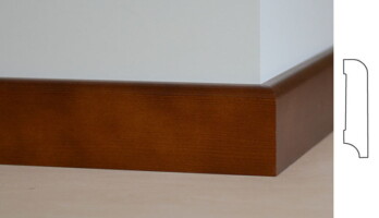 drewniana zaokrąglona okleinowana listwa przypodłogowa 80mm